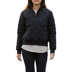 NEW CALIA Quilted 3/4 Zip Pullover Jacket Black Medium